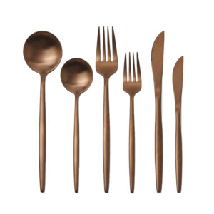 cuberteria color bronce para eventos en alquiler
